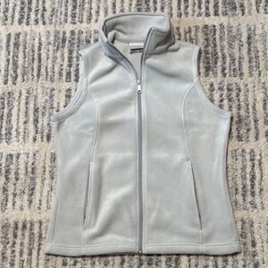 Columbia Women’s Light Gray Fleece Vest-Medium